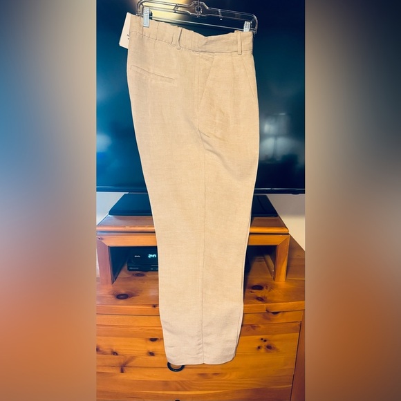 H&M NWT Light Tan Linen Chinos Size 14 - Picture 1 of 6
